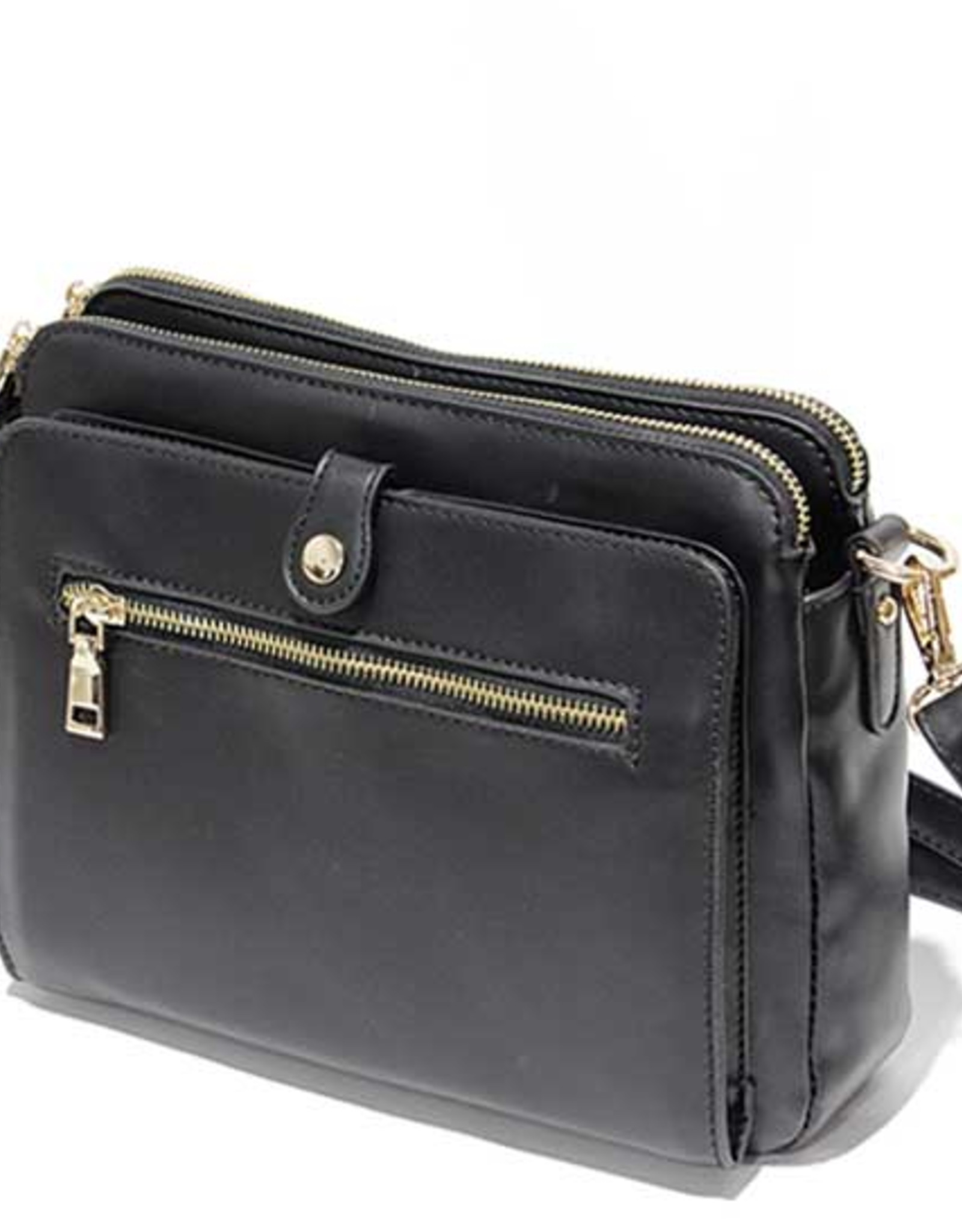 MC Handbags MC Handbags Triana  Black Four Compartment Crossbody W/Credit Card Slots LH