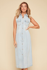 Renuar Renuar  Bleached Wash Petite Sleeveless Button Front Dress HB