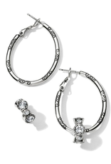 Brighton Brighton Silver Oval Hoop Charm Earrings