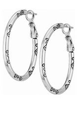Brighton Brighton Silver Oval Hoop Charm Earrings