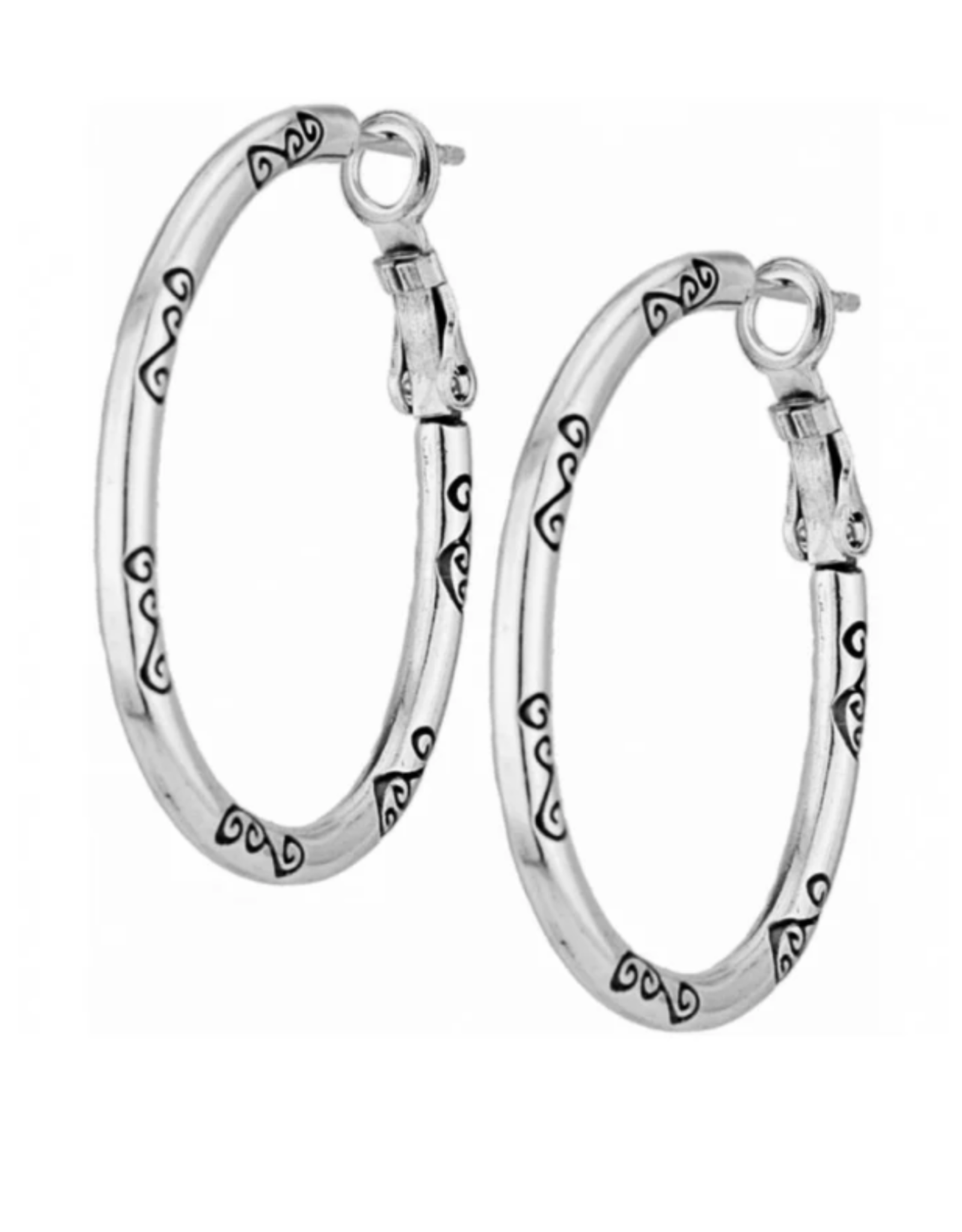 Brighton Brighton Silver Oval Hoop Charm Earrings