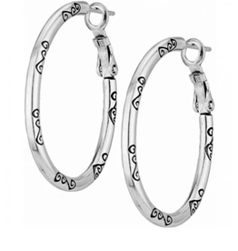 Brighton Brighton Silver Oval Hoop Charm Earrings