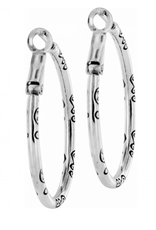 Brighton Brighton Silver Oval Hoop Charm Earrings