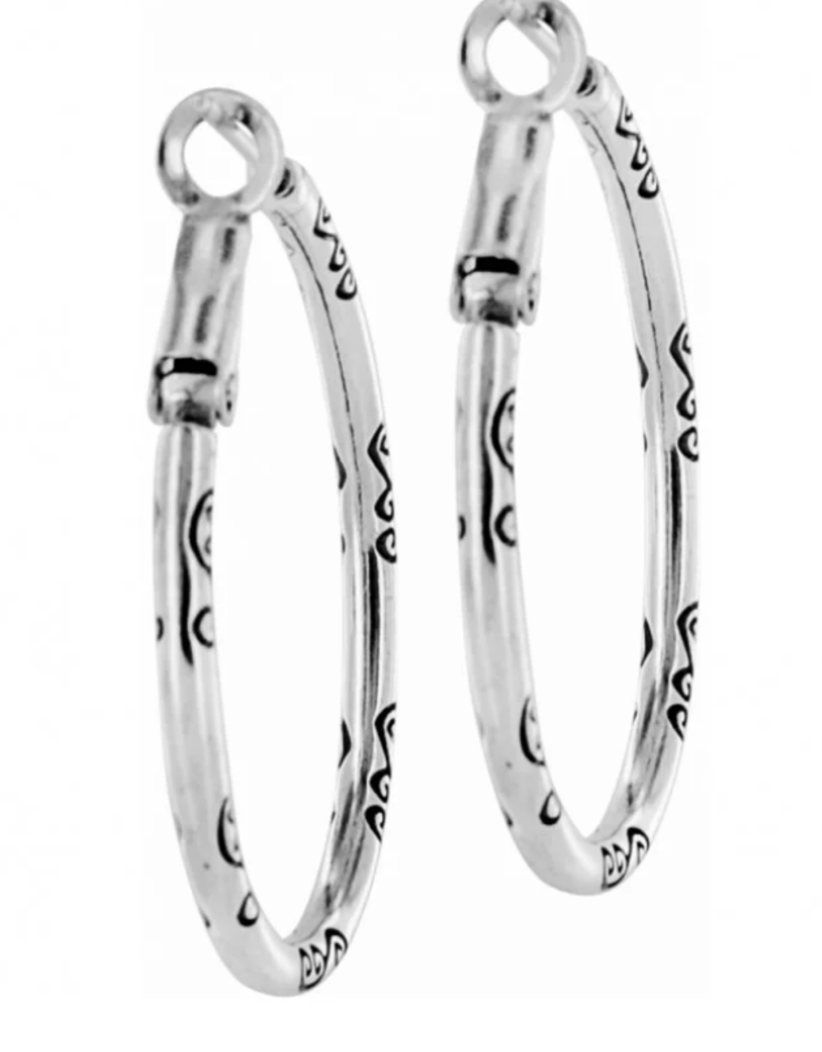 Brighton Brighton Silver Oval Hoop Charm Earrings