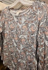 Emaline Emaline Multi Print Round Neck 3/4 Sleeve Petite Top BA