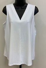 Lulu B Lulu B White Sleeveless V Neck Top LC