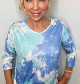 Ethyl Ethyl  3/4 Sleeve V Neck Top LC
