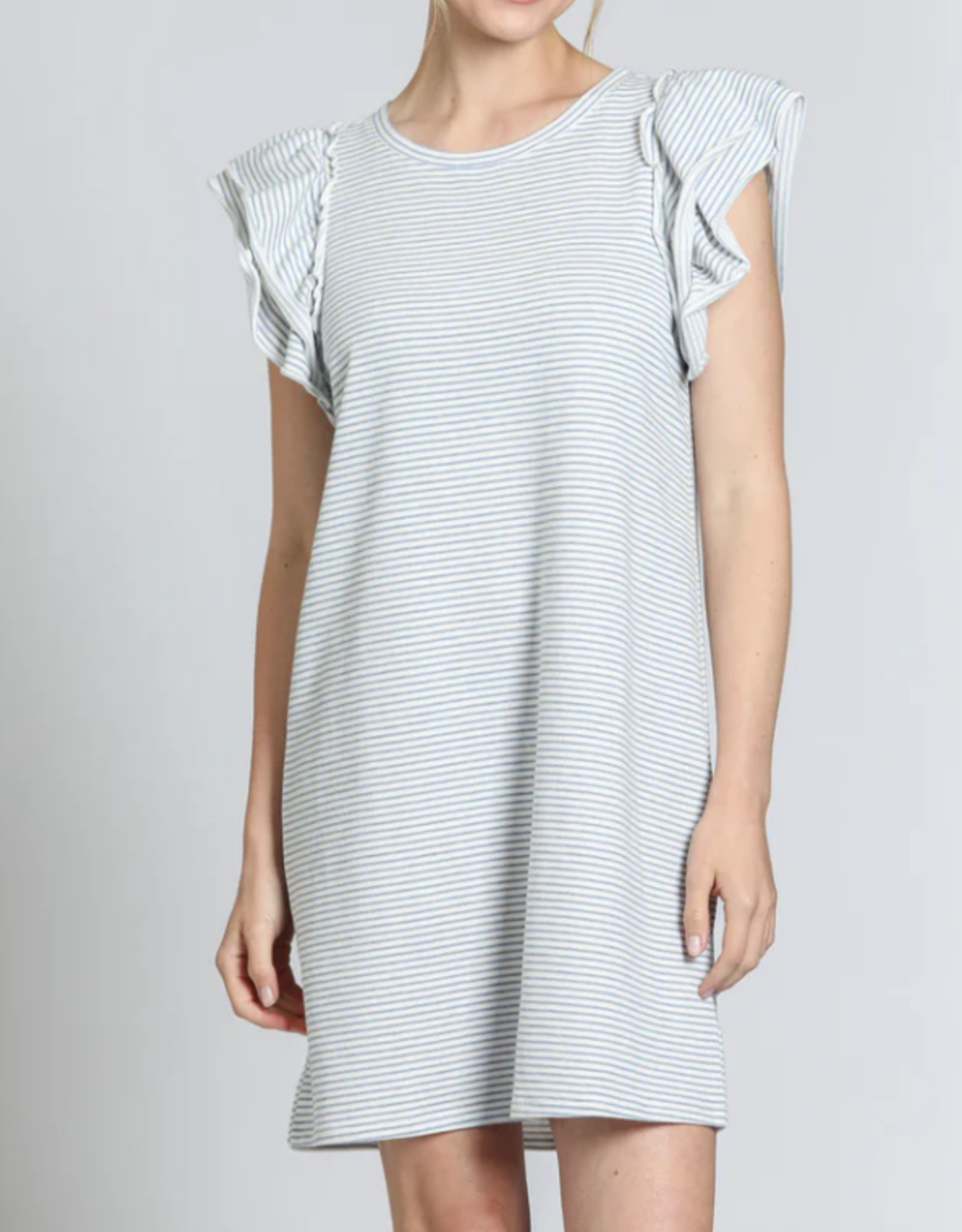 APNY APNY Chamb/White Double Dress Ruffle AH