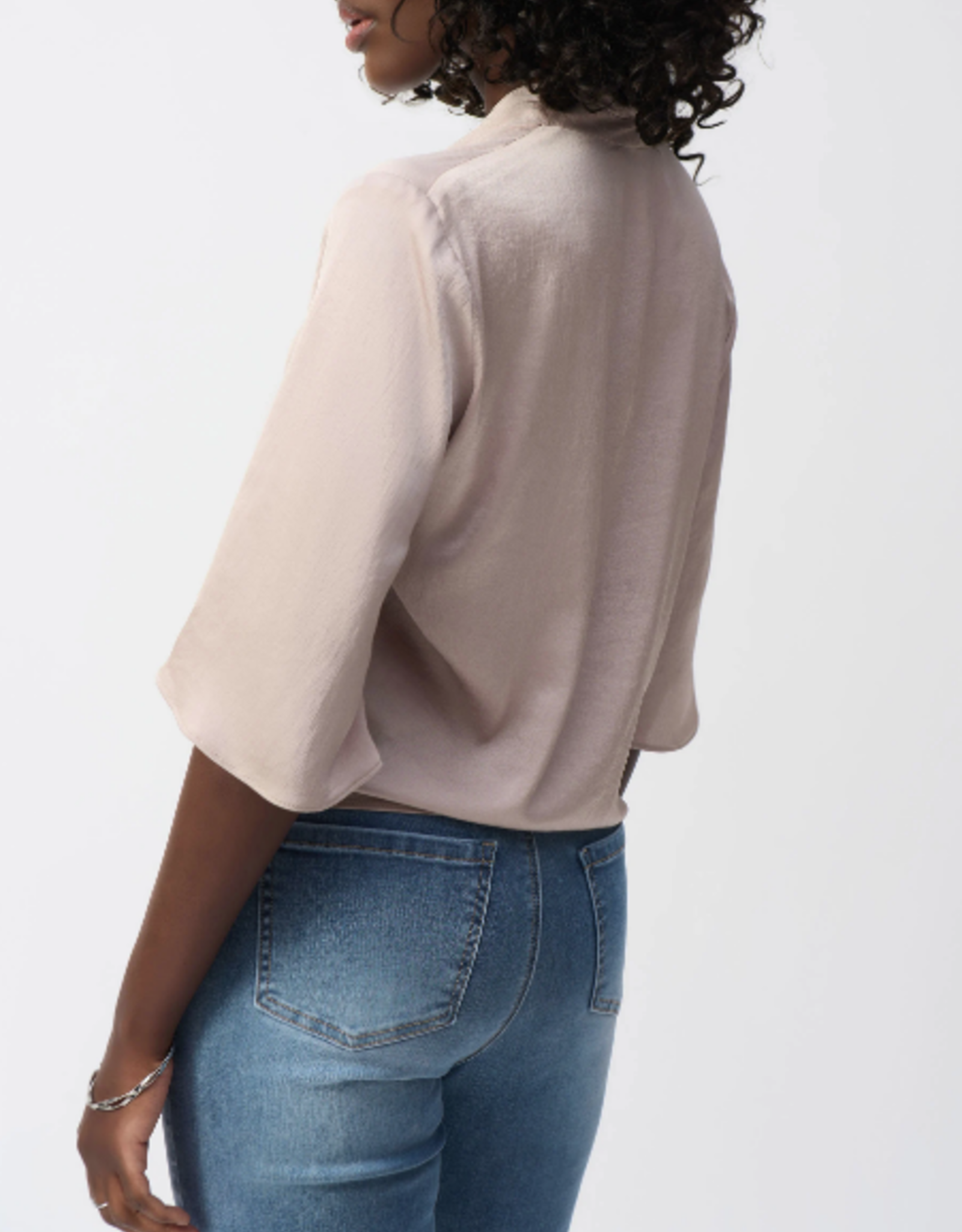 Joseph Ribkoff Joseph Ribkoff Satin V-Neck Top with Front Tie