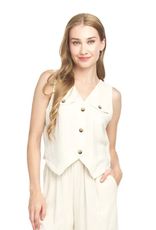 Papillon Papillon  Stone Linen Blend Vest LK