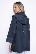 Picadilly Picadilly D.Navy Hooded Perforated Long Jacket