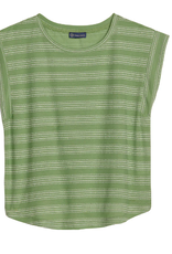 Democracy Democracy Petite Green Tea Scoop Neck Shirt Tail Hem Top BR