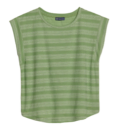 Democracy Democracy Petite Green Tea Scoop Neck Shirt Tail Hem Top BR