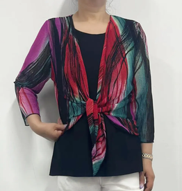 Lady Liberty Lady Liberty Print #G6 3/4 Sleeve Mesh Bolero
