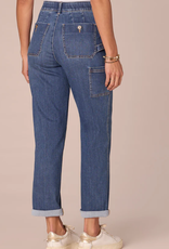 Democracy Democracy Blue "AB" Solution High Rise Buttoned Patch Pocket Roll Cuff Pant W/Carpenter Loop LS