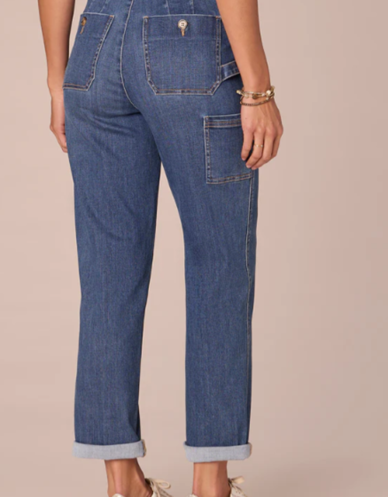 Democracy Democracy Blue "AB" Solution High Rise Buttoned Patch Pocket Roll Cuff Pant W/Carpenter Loop LS