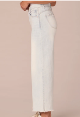 Democracy Democracy Bleached Blue "AB" Solution Skyrise Round Up Wide Leg Boyfriend W/Fray Hem AA