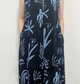 Creations Creations  Black/White Round Neck Sleeveless Dress LK