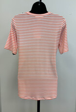 skyes the limit Skyes  Pch/Pnk Combo Short Sleeve Henley Rib Stripe Tee BC