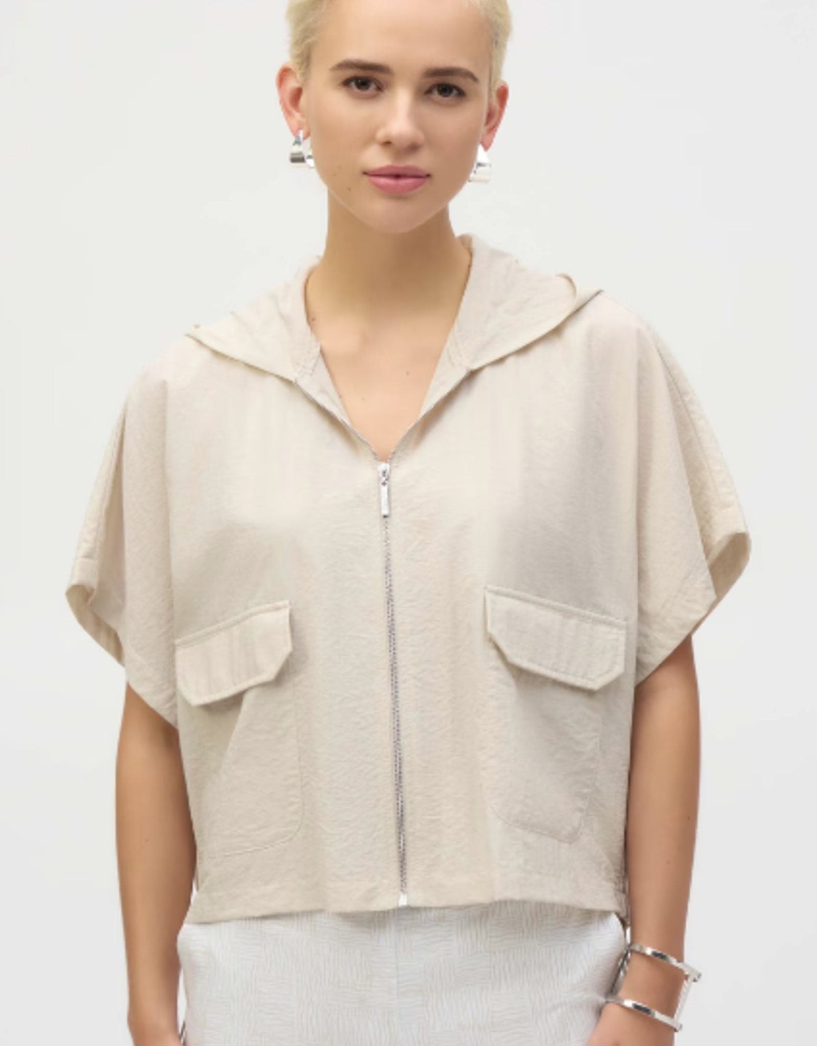 Joseph Ribkoff Joseph Ribkoff Moonstone Hooded Cropped Casual Top BEC