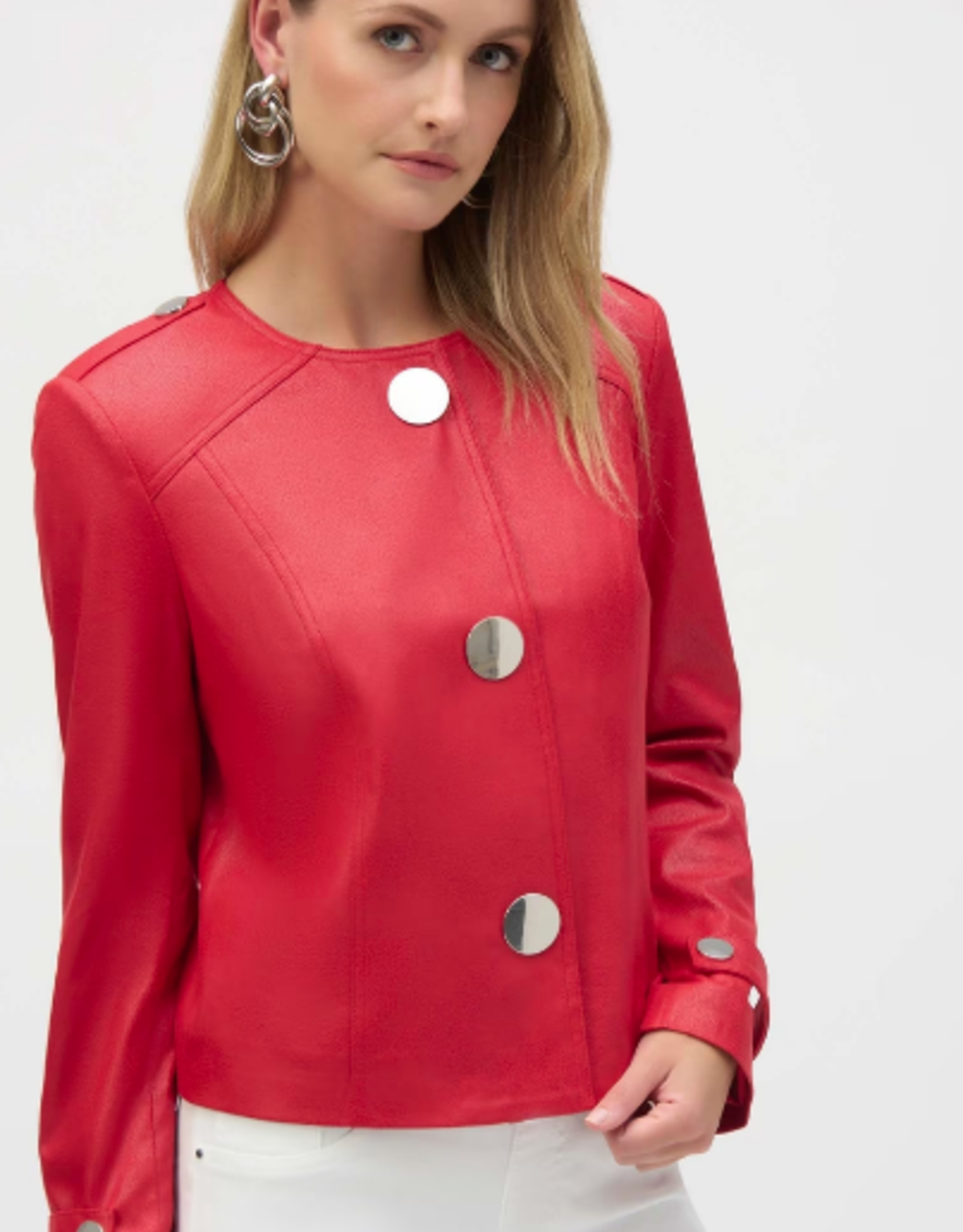 Joseph Ribkoff Joseph Ribkoff Radiant Red Faux Sued Boxy Jacket  BBK