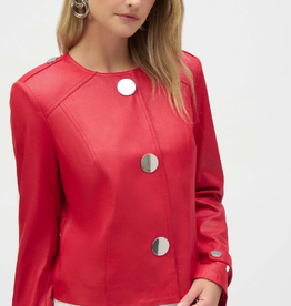 Joseph Ribkoff Joseph Ribkoff Radiant Red Faux Sued Boxy Jacket  BBK