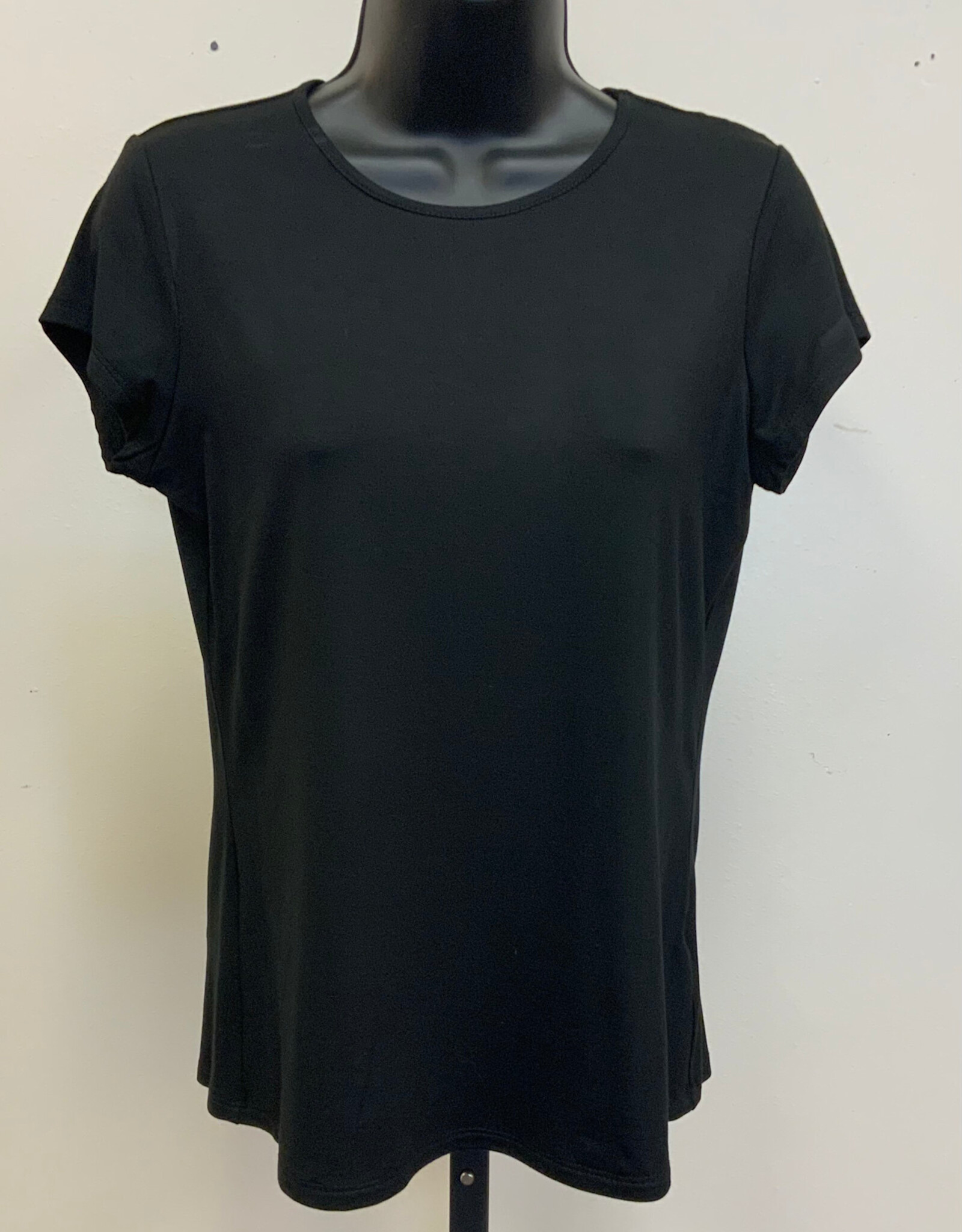 Pure Essence Pure Essence Black Short Sleeve Crew Neck Top LL