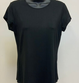 Pure Essence Pure Essence Black Short Sleeve Crew Neck Top LL