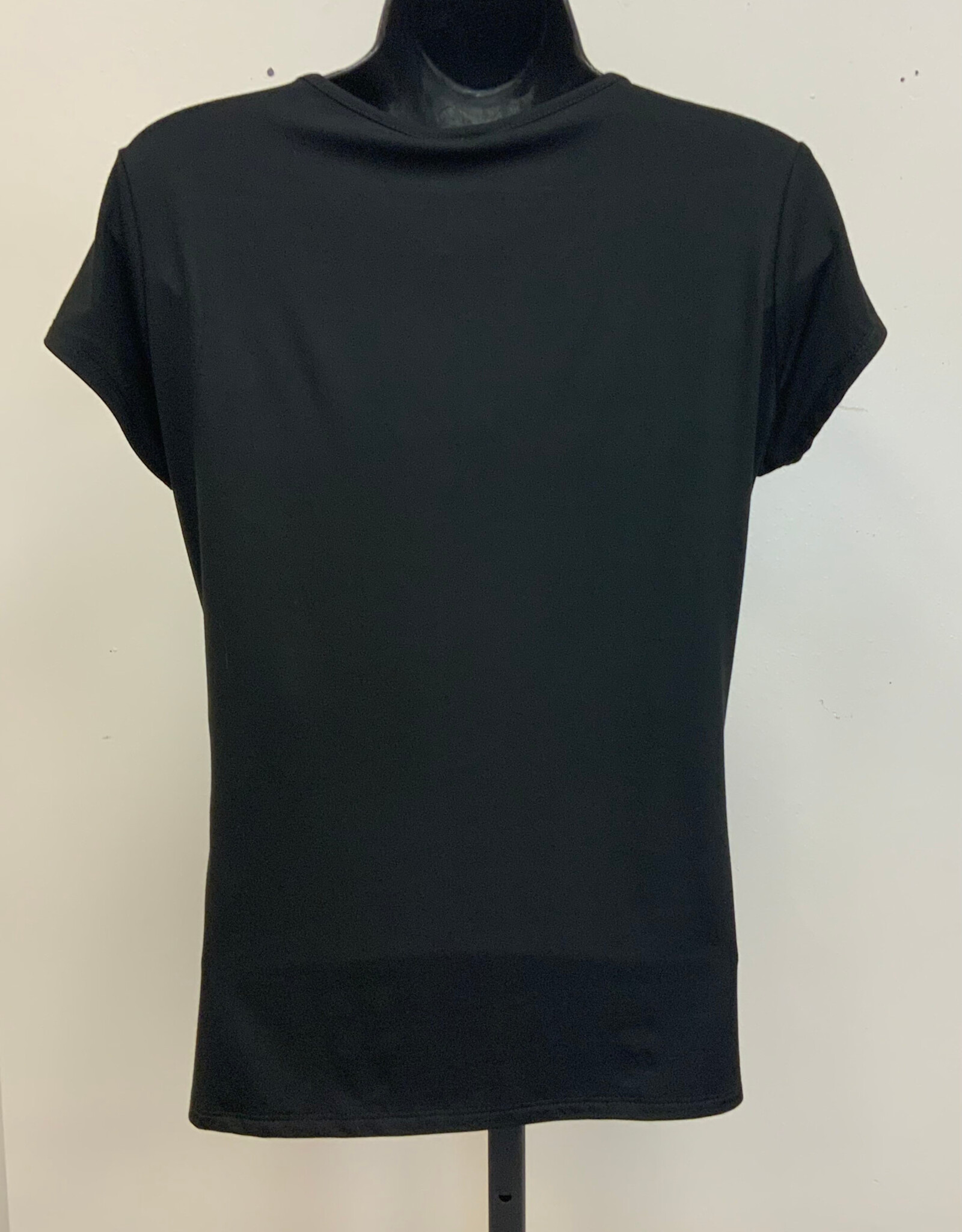 Pure Essence Pure Essence Black Short Sleeve Crew Neck Top LL