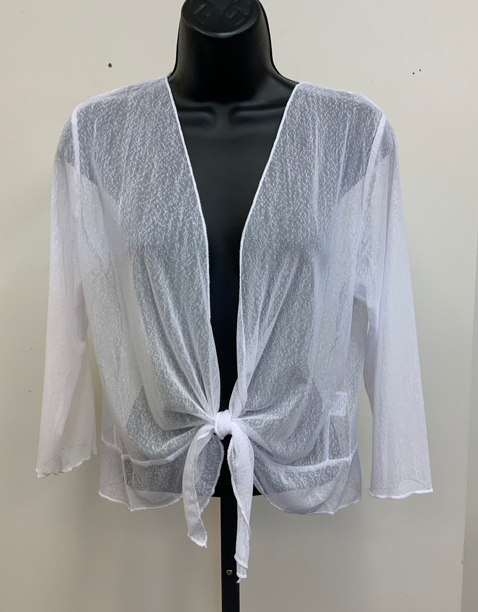 Creations Lady Liberty White 3/4 Sleeve Mesh Bolero BL