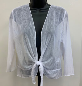 Creations Lady Liberty White 3/4 Sleeve Mesh Bolero BL