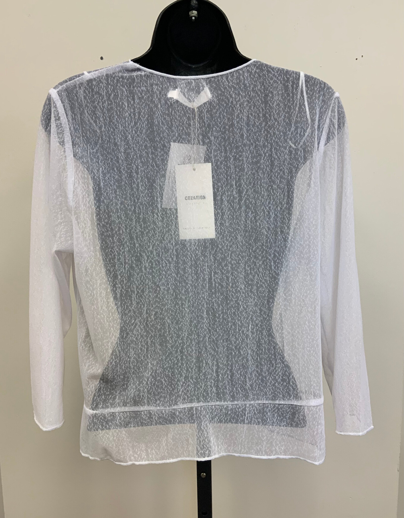 Creations Lady Liberty White 3/4 Sleeve Mesh Bolero BL