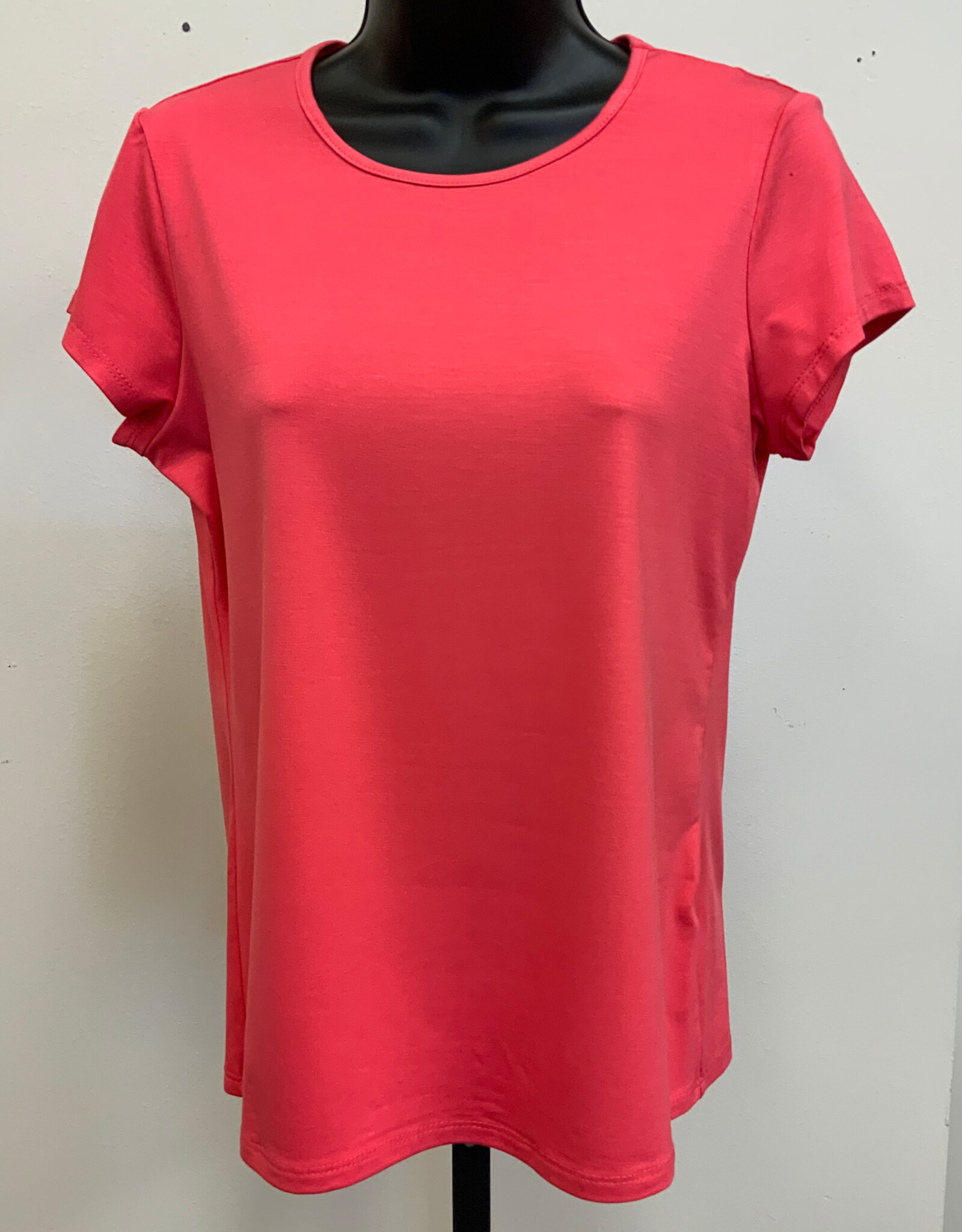 Pure Essence Pure Essence Coral Sunset Short Sleeve Crew Neck Top LL
