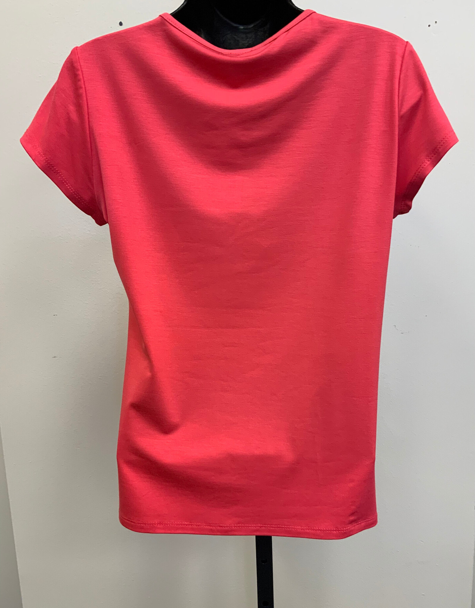 Pure Essence Pure Essence Coral Sunset Short Sleeve Crew Neck Top LL