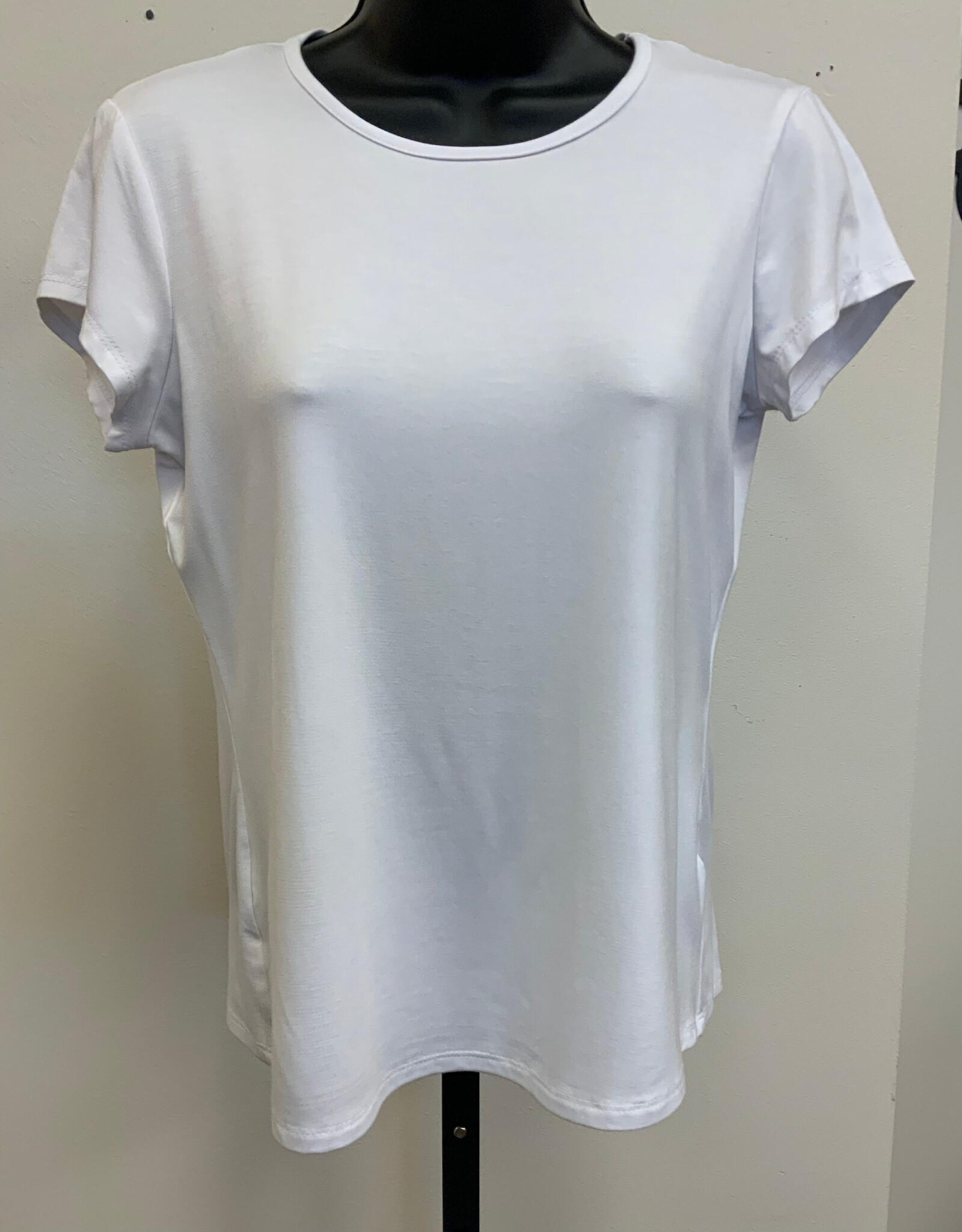 Pure Essence Pure Essence White Short Sleeve Crew Neck Top LL