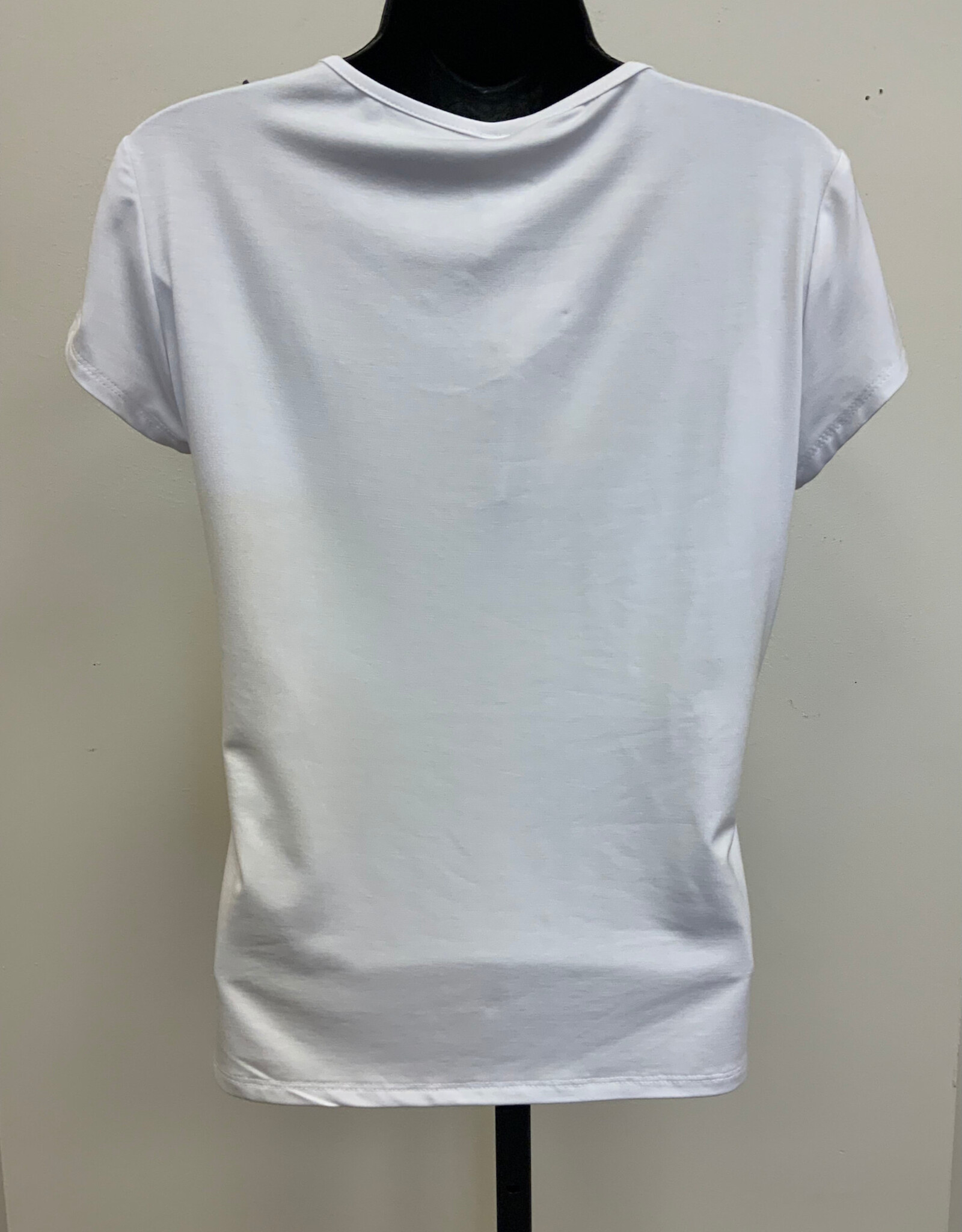 Pure Essence Pure Essence White Short Sleeve Crew Neck Top LL
