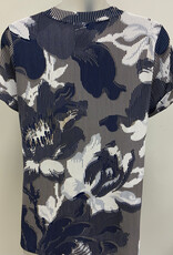 Bali Bali  Navy Short Sleeve V Neck Top AL