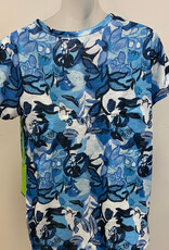 Trisha Tyler Trisha Tyler Blue Floral Print Round Neck S/S Top AH