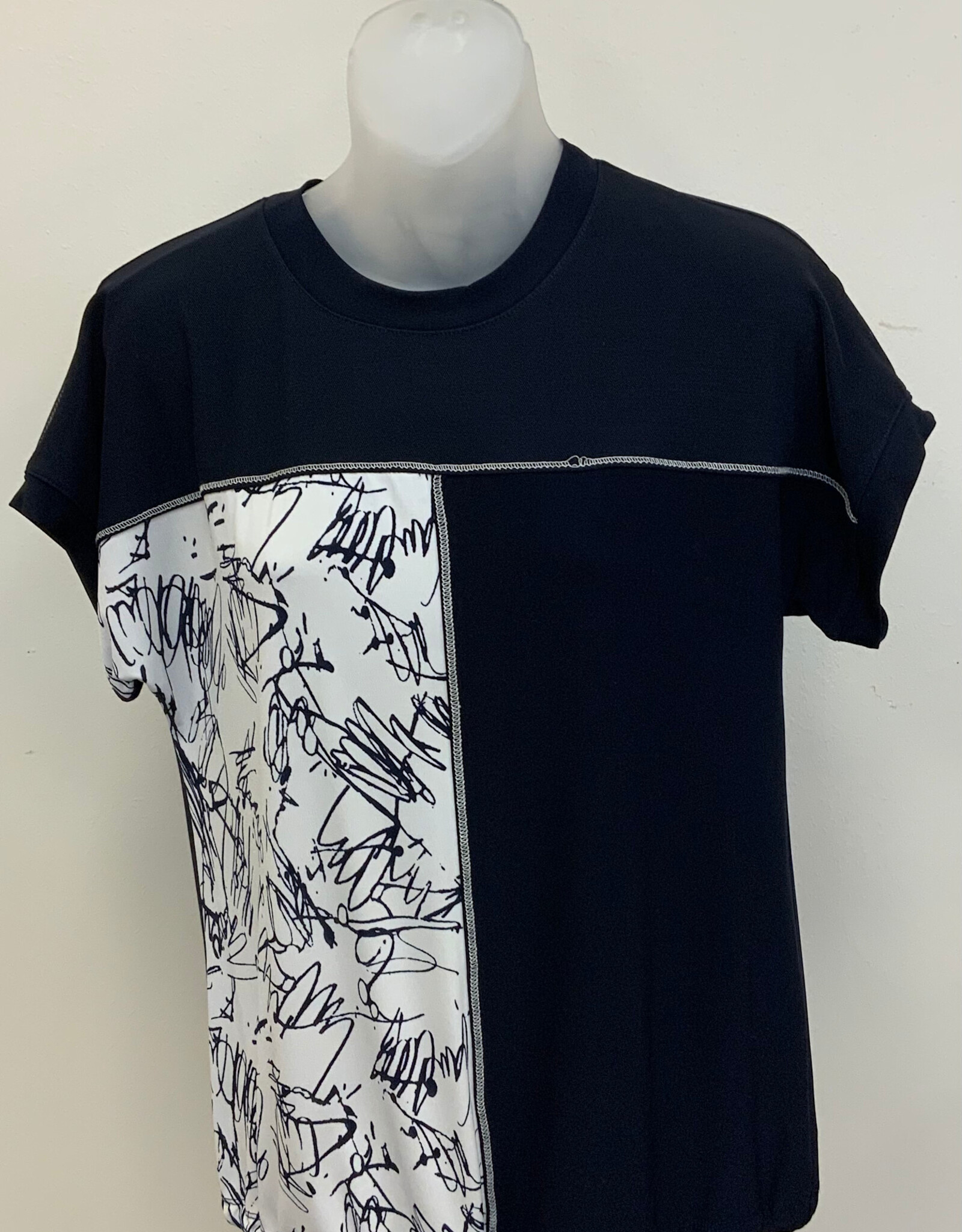 Bali Bali Black Short Sleeve Tie Front Top AE