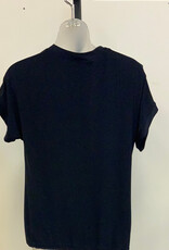 Bali Bali Black Short Sleeve Tie Front Top AE