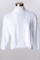 Keren Hart Keren Hart White 3/4 Sleeve Bolero W/Scalloped Edge