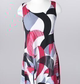 Keren Hart Keren Hart 48009 Black/Red Sleeveless Crew Neck Dress LB