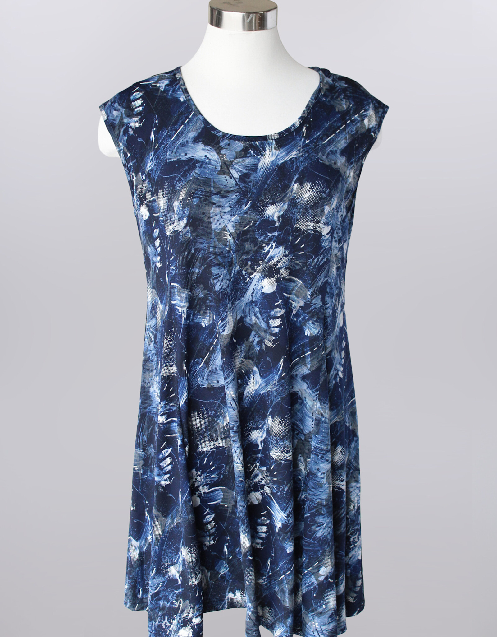 Keren Hart Keren Hart Navy Cap Sleeve Keyhole Back Dress
