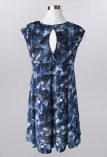 Keren Hart Keren Hart Navy Cap Sleeve Keyhole Back Dress