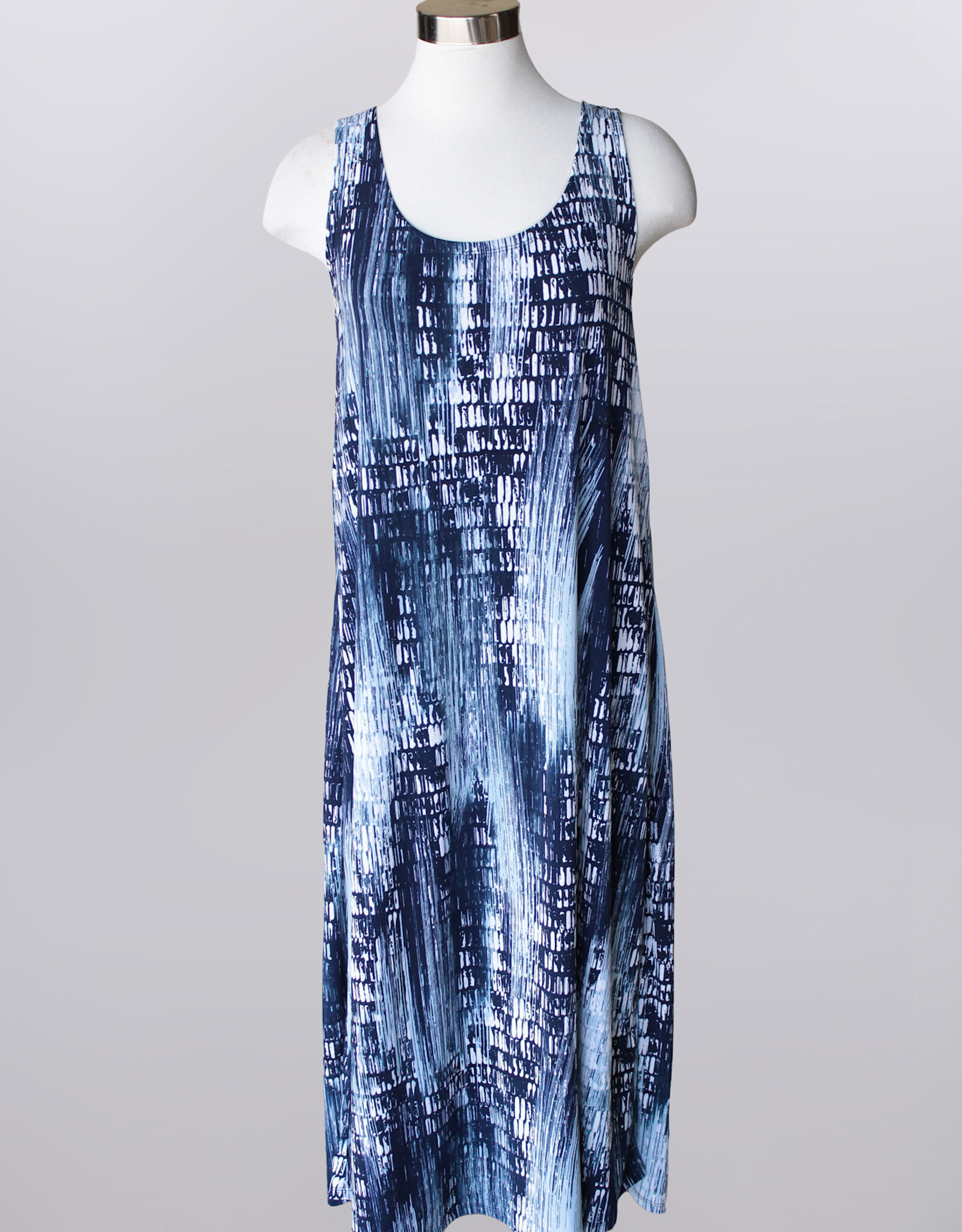 Keren Hart Keren Hart 48028 Navy Sleeveless Crew Neck Dress LL