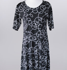 Keren Hart Keren Hart 48034 Black Elbow Sleeve Crew Neck Dress LL