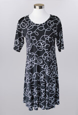 Keren Hart Keren Hart 48034 Black Elbow Sleeve Crew Neck Dress LL
