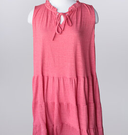 Keren Hart Keren Hart Coral Sleeveless Tie Front 3 Tier Dress