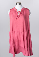 Keren Hart Keren Hart Coral Sleeveless Tie Front 3 Tier Dress