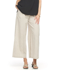 Papillon Papillon Beige Striped Linen Blend Pant